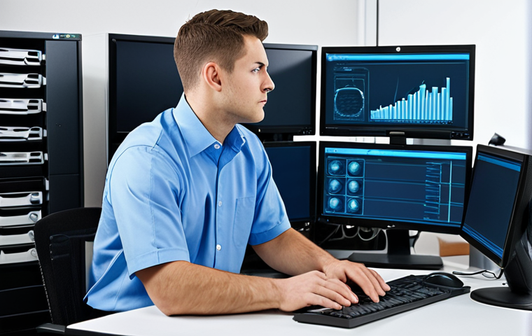 Cloud Computing Professional**

"A professional IT specialist, fully clothed in a modern office, wearing a blue collared shirt and khakis, working at a computer, multiple monitors, cloud computing diagrams visible on screen, server racks in the background, appropriate attire, safe for work, perfect anatomy, correct proportions, professional, family-friendly, modest clothing, high quality, professional photography, well-formed hands, proper finger count, natural pose."

**