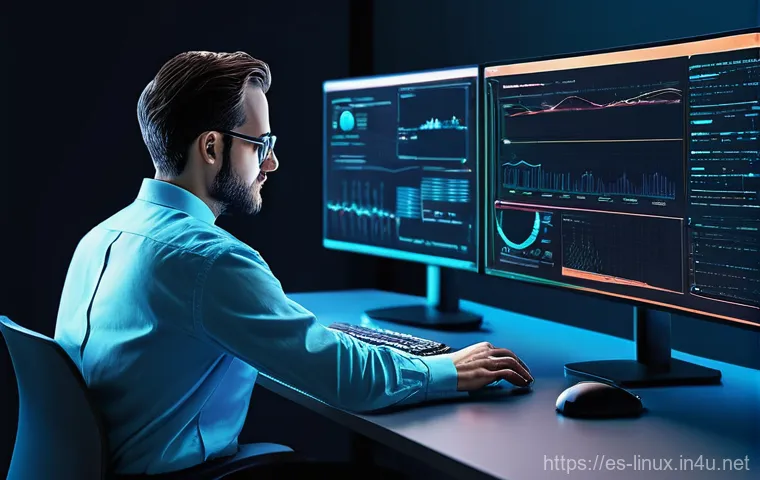 리눅스 실기 시험의 최신 경향과 분석 - **Prompt:** "A vibrant, dynamic illustration depicting the evolution of a Linux system administrator...