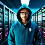 리눅스 실무에서 자주 사용하는 명령어와 스크립트 - **Prompt:** A young, focused hacker, wearing a casual but stylish tech hoodie and glasses, stands in...
