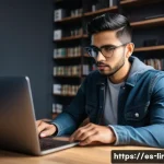 Home 20 리눅스 실기 시험에서 실수하지 않는 비결 - A focused young adult Hispanic man sitting at a desk in a modern home office, practicing Linux comma...